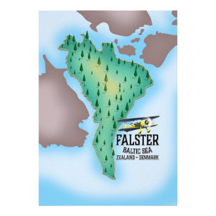Falster Insel Dänemark Reiseplakat. Fotodruck