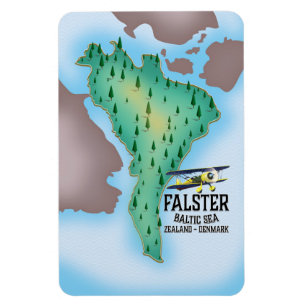 Falster Insel Dänemark Reiseplakat. Magnet