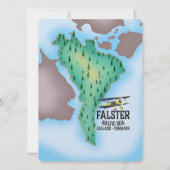 Falster Island Denmark Reiseplakat. (Rückseite)