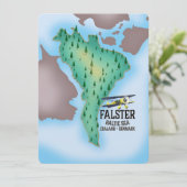 Falster Island Denmark Reiseplakat. (Stehend Vorderseite)