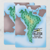 Falster Island Denmark Reiseplakat. (Vorne/Hinten)