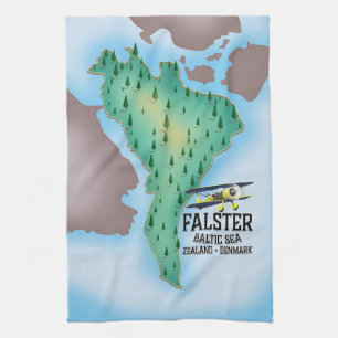 Falster Island Denmark Reiseplakat. Geschirrtuch
