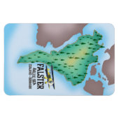 Falster Island Denmark Reiseplakat. Magnet (Horizontal)