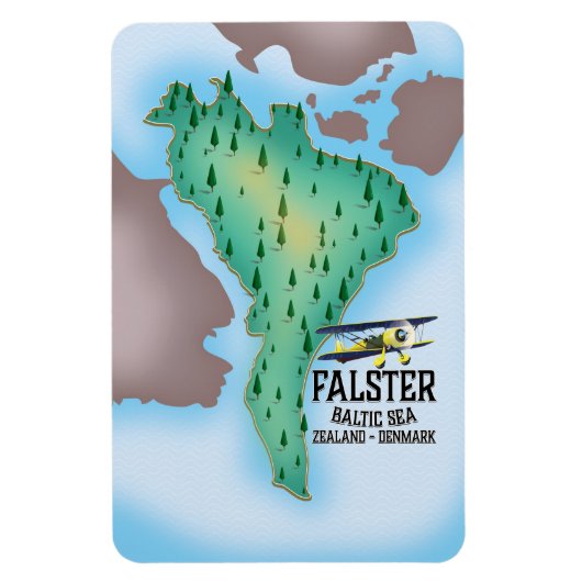 Falster Island Denmark Reiseplakat. Magnet (Vertikal)