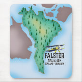 Falster Island Denmark Reiseplakat. Mousepad (Vorne)