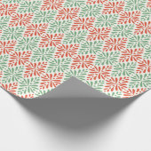 Faltblatt "Folkart Block Print Red Green Wrapping Geschenkpapier (Ecke)