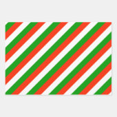 Faltblatt für rote, grüne und weiße Streifen Geschenkpapier Set (Vorderseite 3)