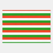 Faltblatt für rote, grüne und weiße Streifen Geschenkpapier Set (Vorderseite 2)