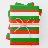 Faltblatt für rote, grüne und weiße Streifen Geschenkpapier Set (Beispiel)