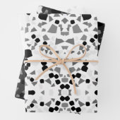 Faltblatt für schwarz-weiße Terrazzo Geschenkpapier Set (Beispiel)