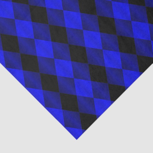 Faltblatt Harlequin-Blau-Schwarz-GEWEBE Seidenpapier (Ausschnitt)