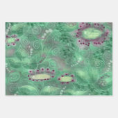 Faltblatt Set 3pc Abstrakt Blue Green Geschenkpapier Set (Vorderseite 2)