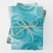 Faltblatt Set 3pc Abstrakt Blue Green Geschenkpapier Set (Beispiel)