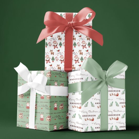 Faltblätter für den Santa North Pole Geschenkpapier Set