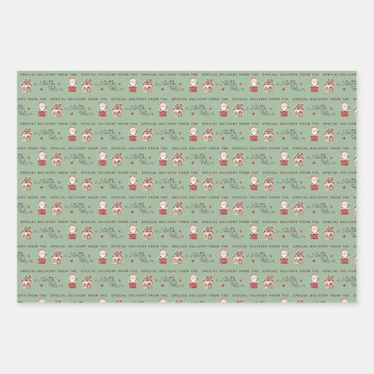 Faltblätter für den Santa North Pole Geschenkpapier Set (Vorderseite 2)