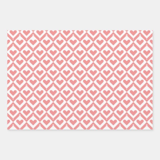 Faltblätter für Herz-Quilt-Muster Geschenkpapier Set (Vorderseite 2)