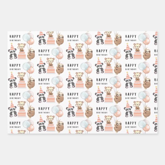 Faltblätter für tropische Tiere Geschenkpapier Set (Vorderseite)