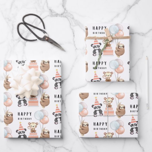 Faltblätter für tropische Tiere Geschenkpapier Set (Vorderseite)