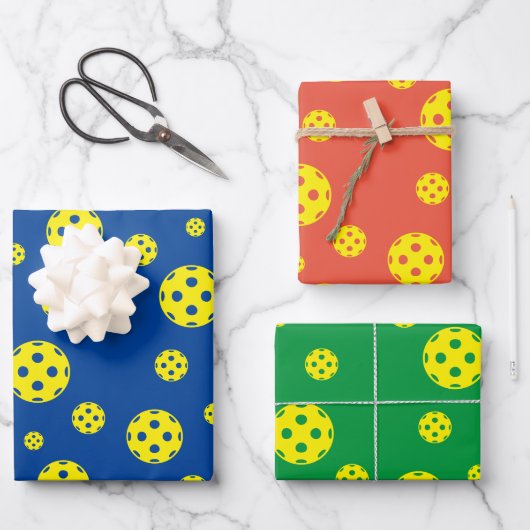 Faltblätter zum Thema "Pickleball Sport" Geschenkpapier Set (Vorderseite)