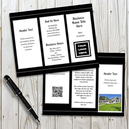 Faltbroschüre für das Schwarz-Weiß-Logo Flyer