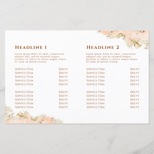 Faltbroschüre für Pfirsichmarmor (Rückseite)