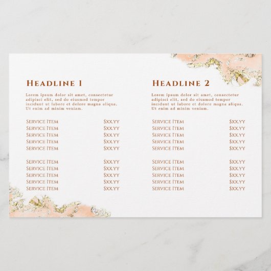 Faltbroschüre für Pfirsichmarmor (Rückseite)