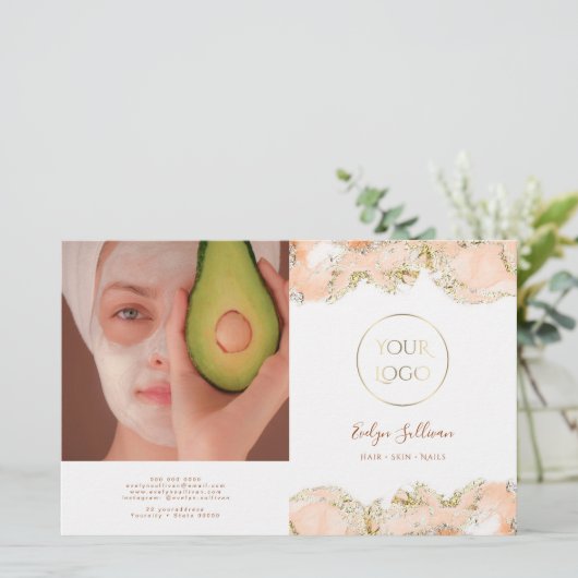 Faltbroschüre für Pfirsichmarmor (Stehend Vorderseite)