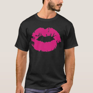 Fältchen-rosa Lippenstift T-Shirt