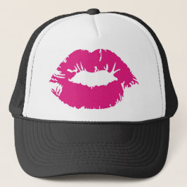 Fältchen-rosa Lippenstift Truckerkappe