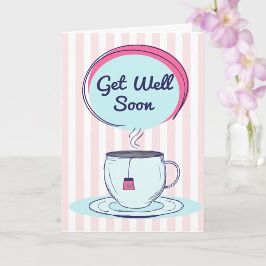 Falted Get well soon greeting card Karte (Orchidee)