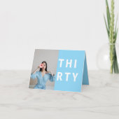 Falted Sky Blue 30. Geburtstag Dankeschön Karte (Vorderseite)