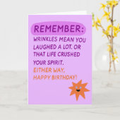 Falten der lustigen älteren Geburtstagskarte Karte (Gelbe Blume)