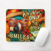 Falten gehen nur dorthin, wo das Lächeln Papagei w Mousepad (Mit Mouse)