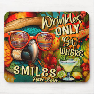 Falten gehen nur dorthin, wo das Lächeln Papagei w Mousepad