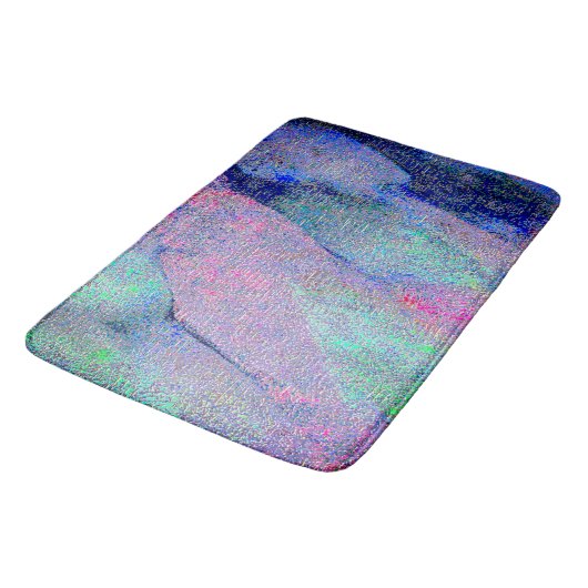 Falten Lederstil mit abgenutzter Farbe, blaue Farb Badematte (Schrägansicht)