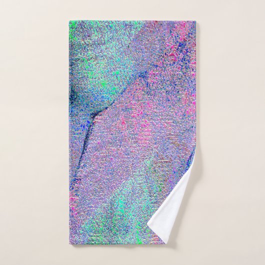 Falten Lederstil mit abgenutzter Farbe, blaue Farb Badhandtuch Set (Handtuch)