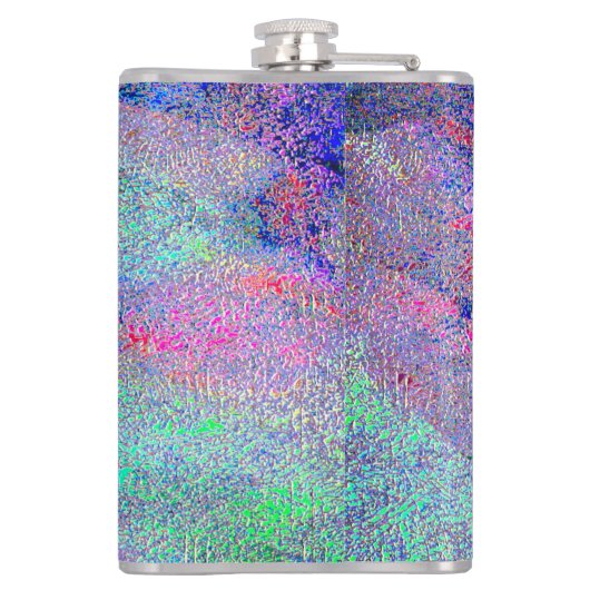 Falten Lederstil mit abgenutzter Farbe, blaue Farb Flachmann (Rückseite)