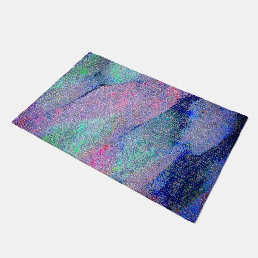 Falten Lederstil mit abgenutzter Farbe, blaue Farb Fußmatte (Schrägansicht)