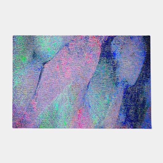 Falten Lederstil mit abgenutzter Farbe, blaue Farb Fußmatte (Vorderseite)