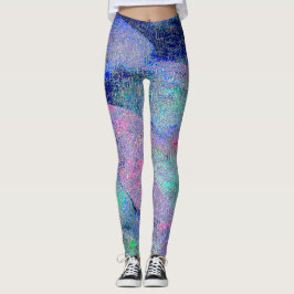Falten Lederstil mit abgenutzter Farbe, blaue Farb Leggings