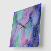 Falten Lederstil mit abgenutzter Farbe, blaue Farb Quadratische Wanduhr (Winkel)