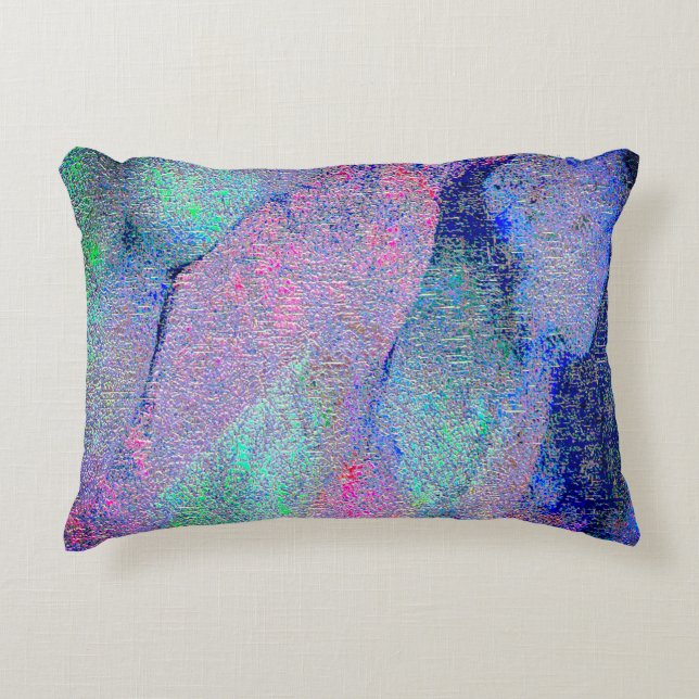 Falten Lederstil mit abgenutzter Farbe, bläulich Dekokissen (Vorderseite)