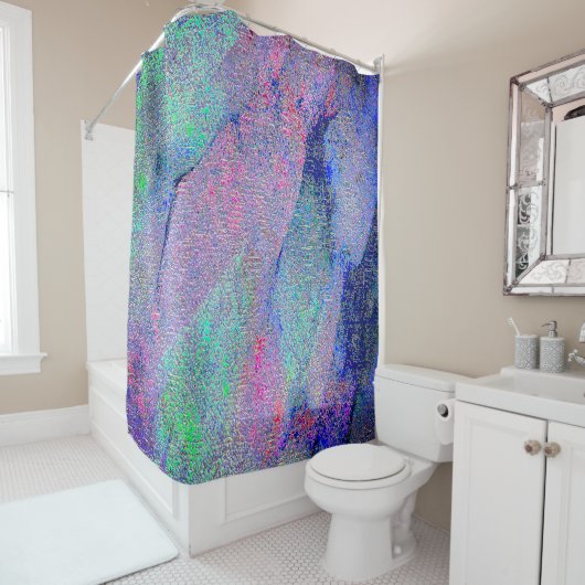 Falten Lederstil mit abgenutzter Farbe, bläulich Duschvorhang (Beispiel)