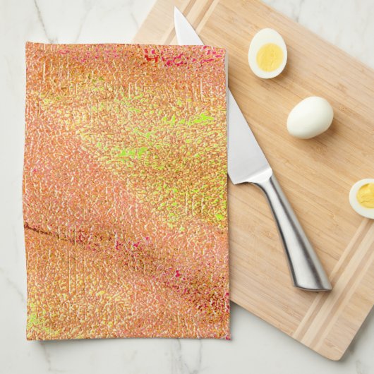 Falten Lederstil mit abgenutzter Farbe, Lachs Geschirrtuch (Viertel Falte)