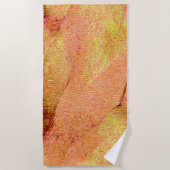 Falten Lederstil mit abgenutzter Farbe, Lachs Strandtuch (Vorderseite)