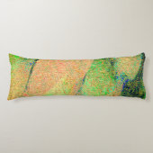 Falten Lederstil und grüne lachsfarbene Farbe Seitenschläferkissen (Vorderseite)