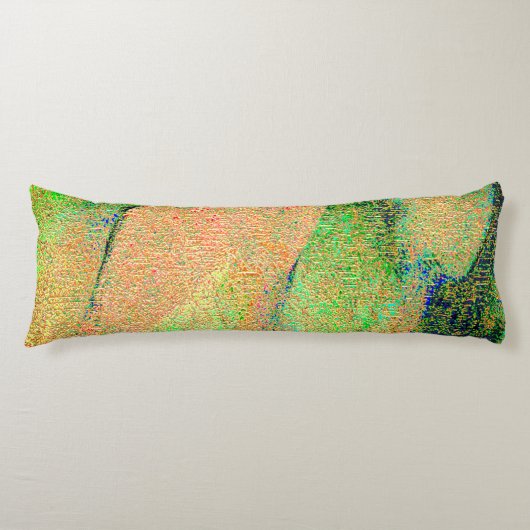 Falten Lederstil und grüne lachsfarbene Farbe Seitenschläferkissen (Vorderseite)