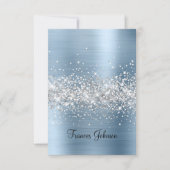 Falten Sie Ihre eigenen Silver Glitzer Blue Foil P Einladung (Vorderseite)