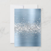 Falten Sie Ihre eigenen Silver Glitzer Blue Foil P Einladung (Rückseite)