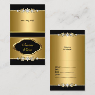 Falten Sie über das elegante Gold Black Jewel Imag Visitenkarte